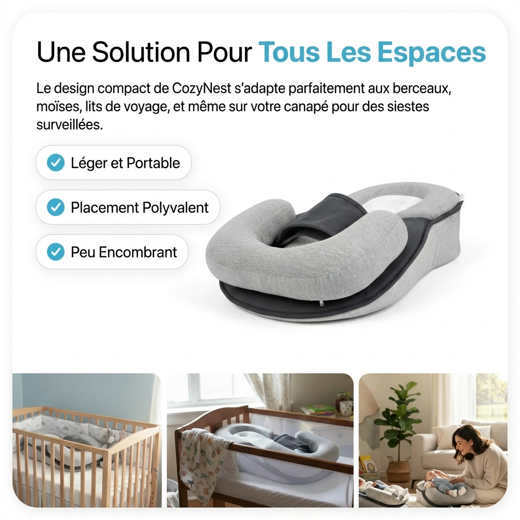 Coussin anti-reflux CozyNest léger et portable pour tous les espaces