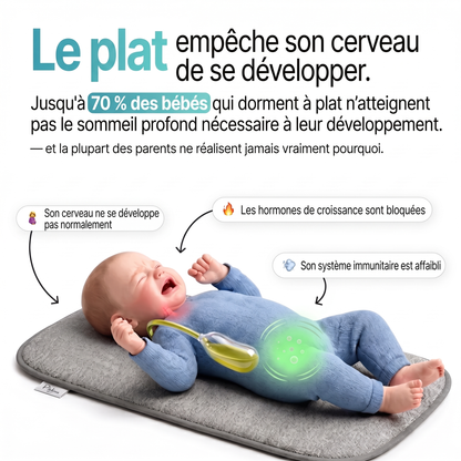 CozyNest™ — Coussin Développement Bébé 15° (Sommeil Profond 0-12 mois)